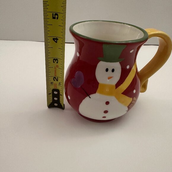 Pier 1 Imports 2 Christmas Snowman Coffee Mugs 16oz - Picture 7 of 8